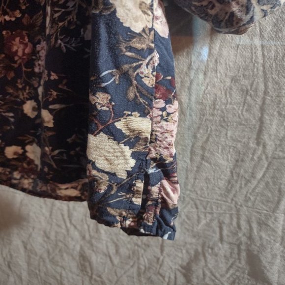 Croft & Barrow long sleeve button collar floral shirt casual Sz L - Picture 6 of 9
